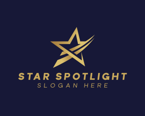 Elegant Swoosh Star logo design