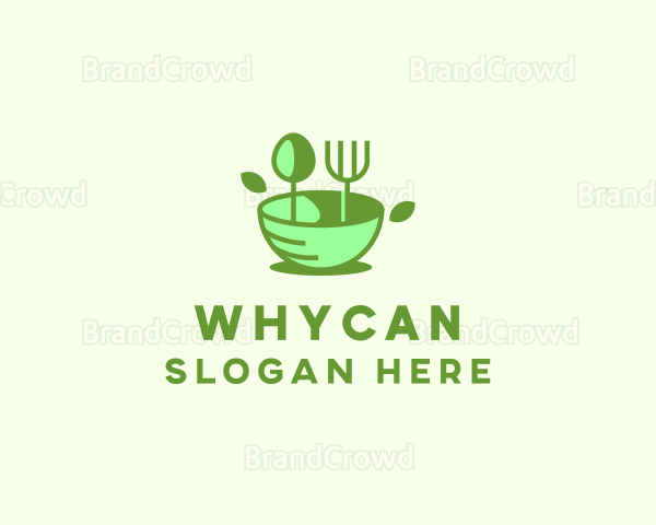 Organic Food Bowl Utensils Logo