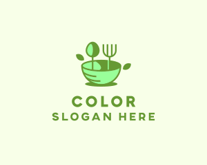 Organic Food Bowl Utensils Logo