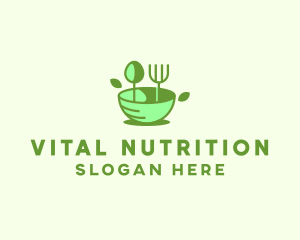 Nutritionist - Organic Food Bowl Utensils logo design