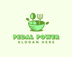 Organic Food Bowl Utensils logo design