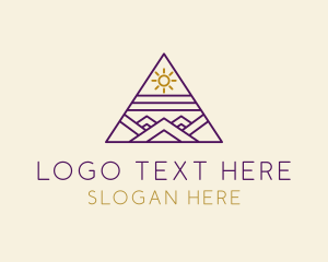Mountain - Sun Triangle Pyramid logo design