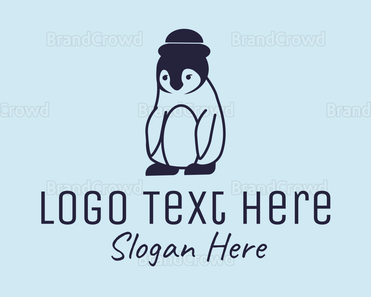 Sad Penguin Hat Logo