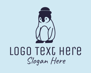 Penguin - Sad Penguin Hat logo design