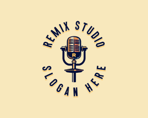 Podcaster Broadcast Studio logo design