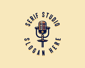 Podcaster Broadcast Studio logo design