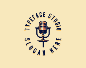 Podcaster Broadcast Studio logo design