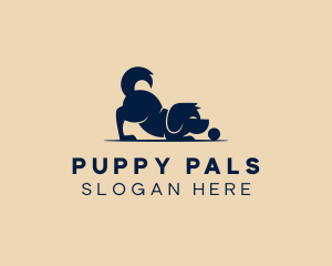 Playing Cute Puppy logo design