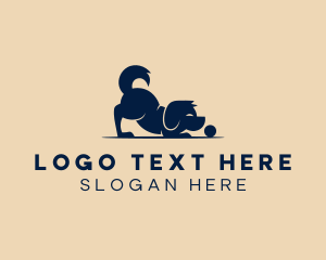 Vet - Playing Cute Puppy logo design