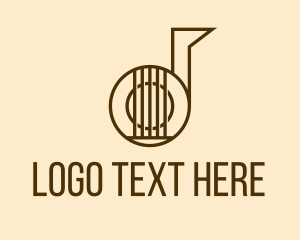 Banjo - Letter D Guitar logo design