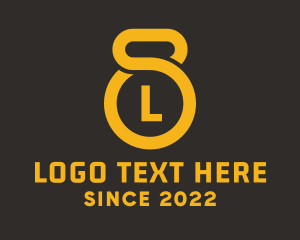 Kettlebell - Yellow Kettlebell Letter logo design