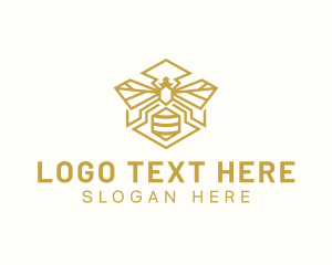 Hornet - Hexagon Bee Sting logo design