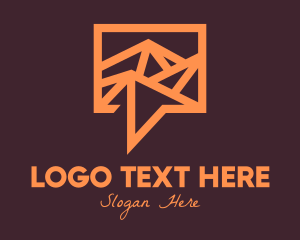 Texting - Orange Mountain Chat logo design