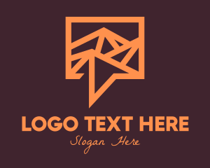 Hill - Orange Mountain Chat logo design