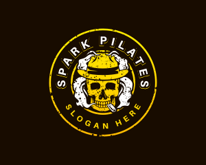 Skull Hat Smoking Logo