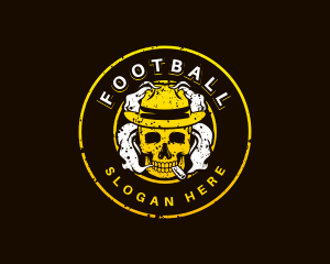 Mascot - Skull Hat Smoking logo design