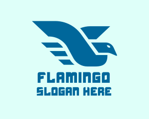 Blue Flying Bird Logo