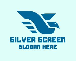 Blue Flying Bird Logo