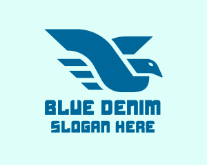 Blue Flying Bird logo design