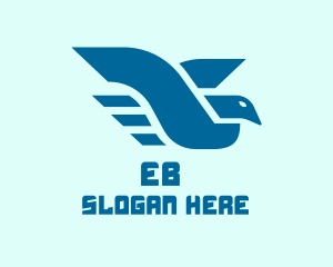 Blue Flying Bird logo design