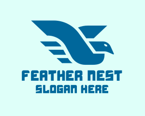 Bird - Blue Flying Bird logo design