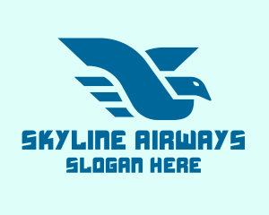 Airway - Blue Flying Bird logo design