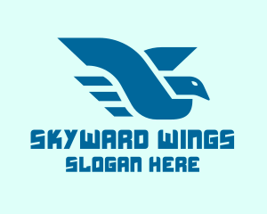 Flying - Blue Flying Bird logo design