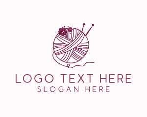 Sewing - Floral Yarn Thread Sewing logo design