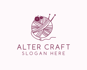 Floral Yarn Thread Sewing  logo design