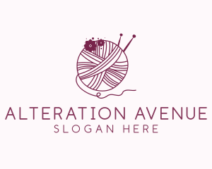 Floral Yarn Thread Sewing  logo design