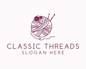 Floral Yarn Thread Sewing  logo design