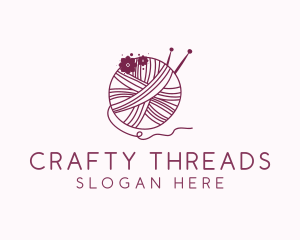 Floral Yarn Thread Sewing  logo design