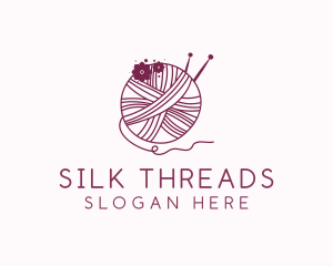 Floral Yarn Thread Sewing  logo design