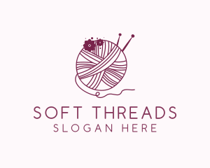 Floral Yarn Thread Sewing  logo design