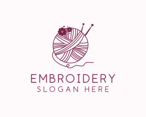 Floral Yarn Thread Sewing  logo design