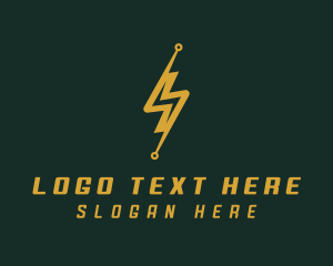 Electricity - Energy Lightning Circuit logo design