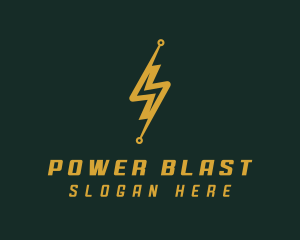 Energy Lightning Circuit logo design