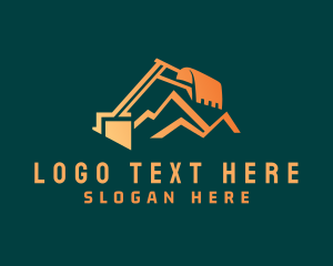 Excavator - Mountain Construction Excavator logo design