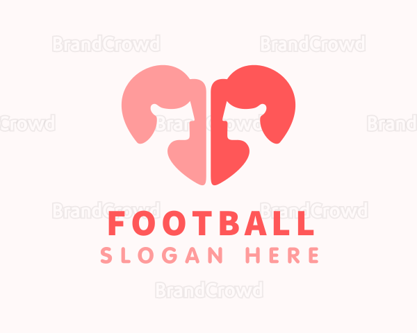 Pink Heart Women Dating Logo