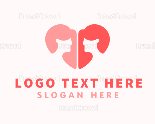 Pink Heart Women Dating Logo