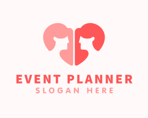 Pink Heart Women Dating Logo