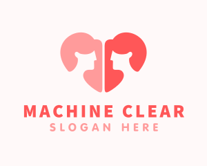 Maiden - Pink Heart Women Dating logo design