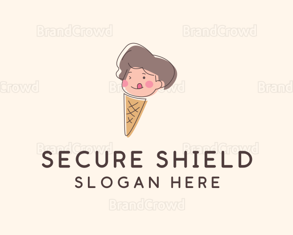 Ice Cream Cone Kid Logo