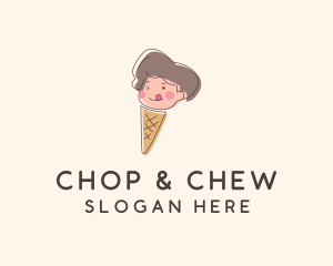 Ice Cream Cone Kid  Logo