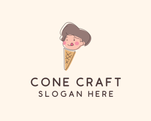 Cone - Ice Cream Cone Kid logo design