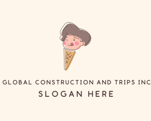 Dessert - Ice Cream Cone Kid logo design