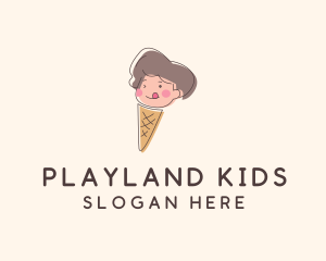 Ice Cream Cone Kid  logo design