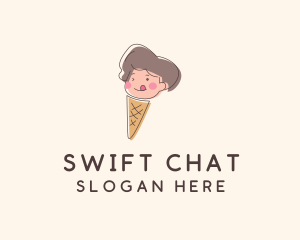 Snow Cone - Ice Cream Cone Kid logo design
