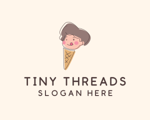 Ice Cream Cone Kid  logo design