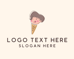 Ice Cream Cone Kid  Logo